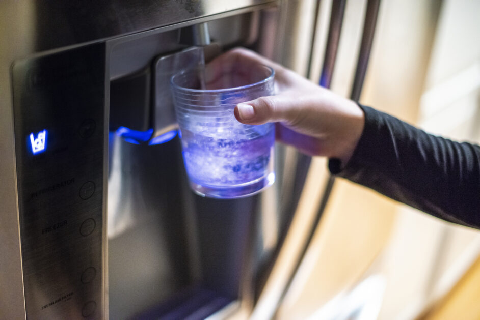 dispensing water from refrigerator