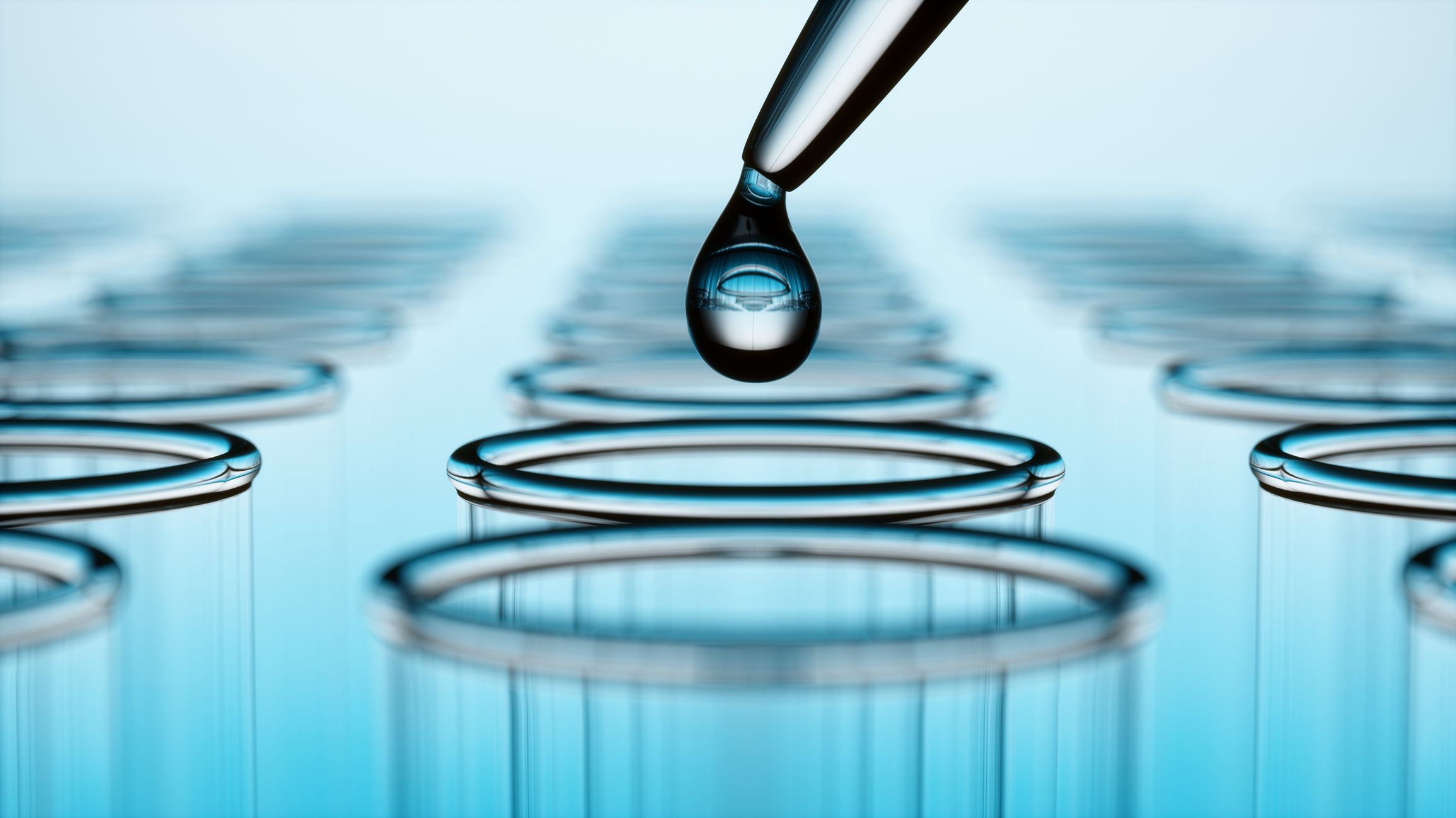 analyzing water samples in test tubes