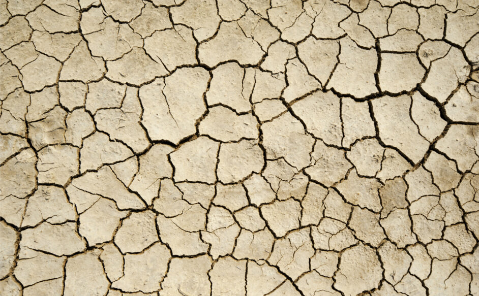 dry and cracking desert ground